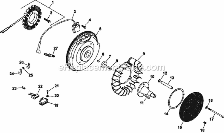 Page J Diagram and Parts List for CH20-64661  Kohler Engine