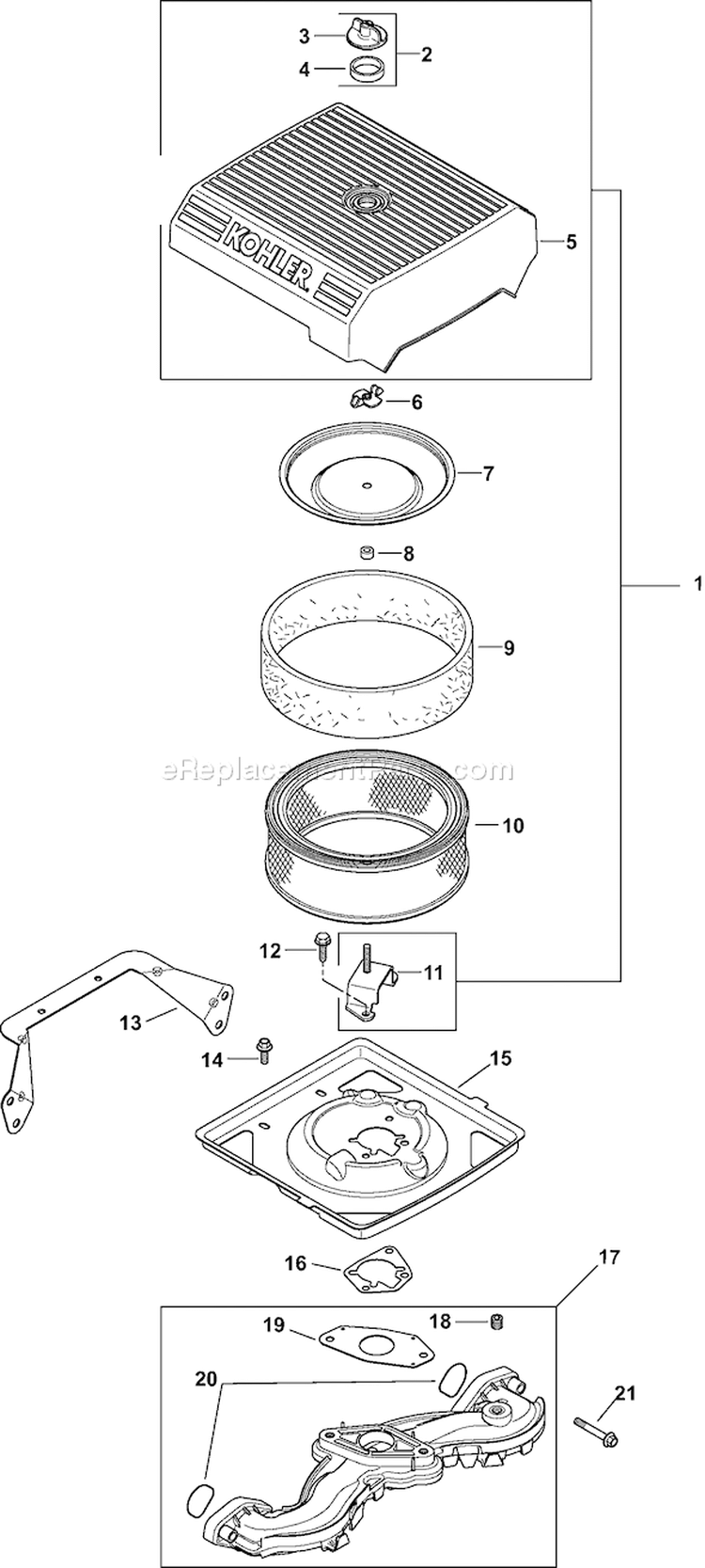 Page A Diagram and Parts List for CH640S-CH640-0027  Kohler Engine