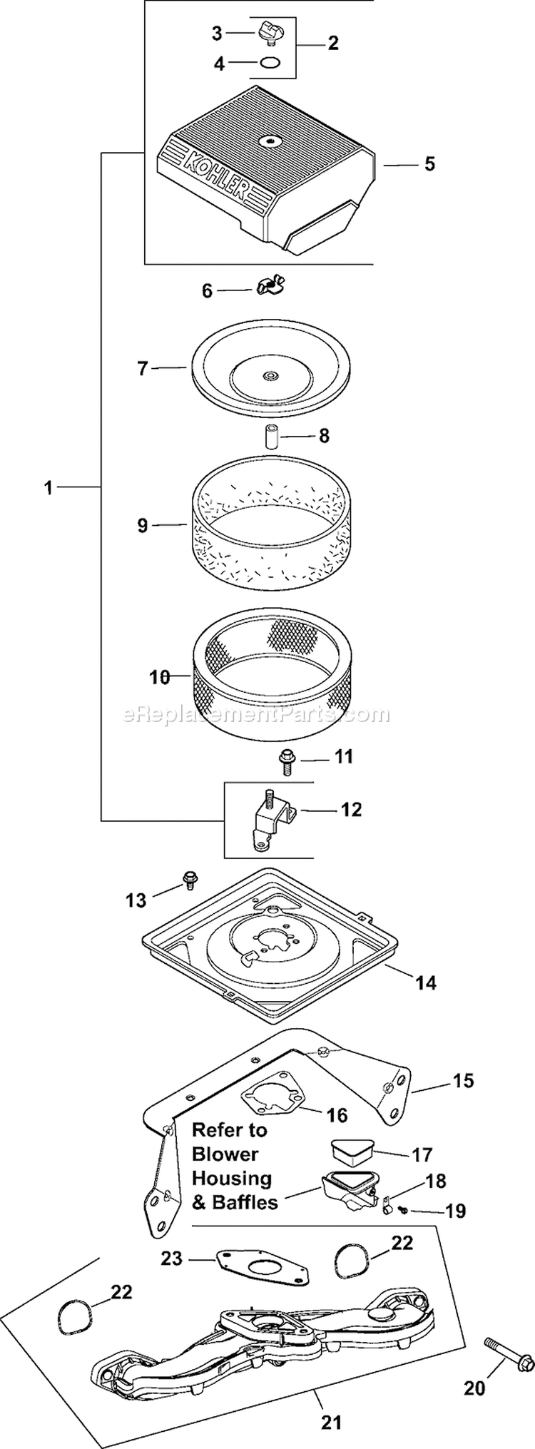 Page A Diagram and Parts List for CH640S-CH640-3016  Kohler Engine