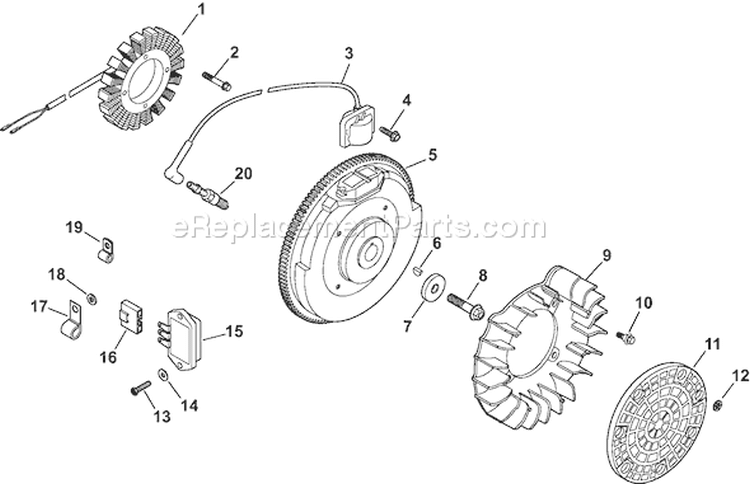 Page J Diagram and Parts List for CH640S-CH640-3016  Kohler Engine