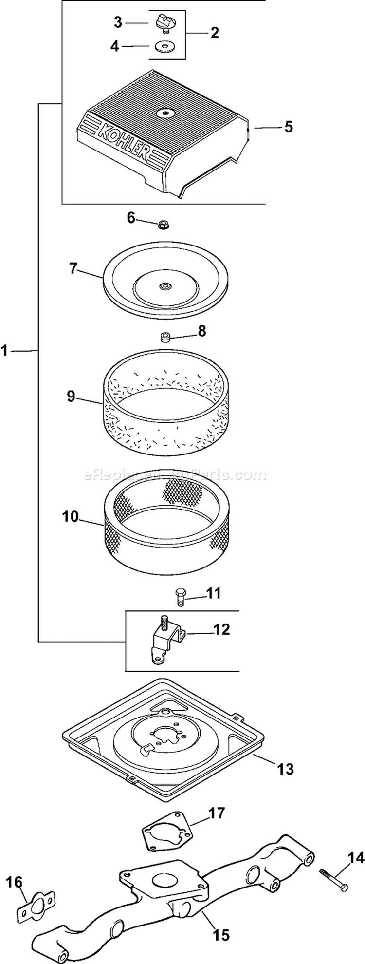 Page A Diagram and Parts List for CH640S-CH640-3021  Kohler Engine
