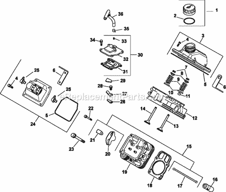 Page E Diagram and Parts List for CH23-76622  Kohler Engine