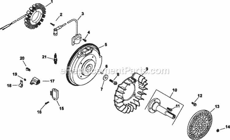 Page K Diagram and Parts List for CH18-62614  Kohler Engine