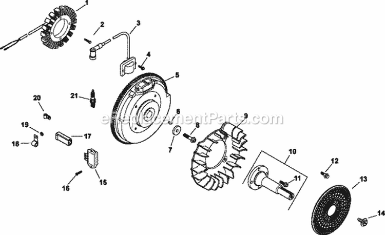 Page K Diagram and Parts List for CH670-0017  Kohler Engine