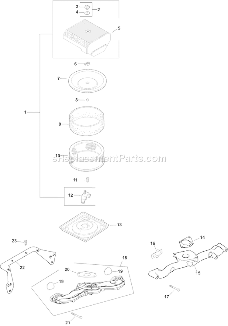 Page A Diagram and Parts List for CH670S-CH670-0010  Kohler Engine