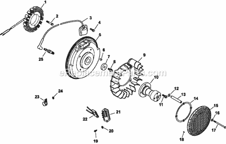 Page K Diagram and Parts List for CH20-64747  Kohler Engine