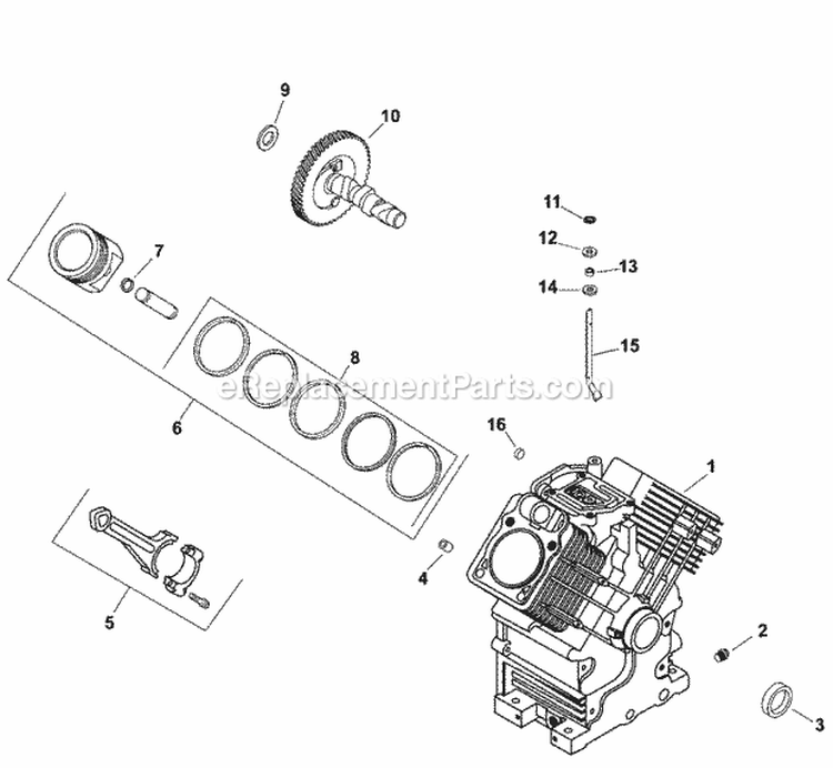 Page D Diagram and Parts List for CH22-76509  Kohler Engine