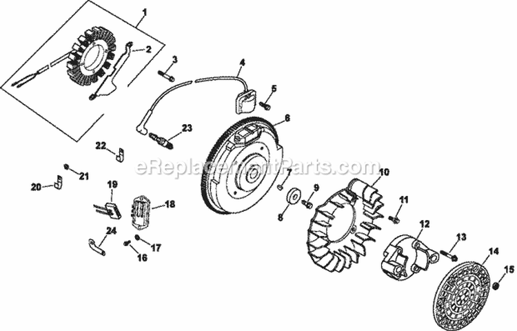 Page K Diagram and Parts List for CH23-76586  Kohler Engine