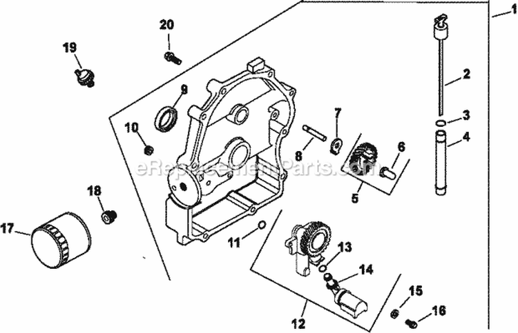 Page K Diagram and Parts List for CH640-3052  Kohler Engine
