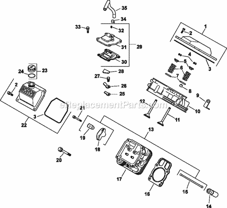 Page E Diagram and Parts List for CH23-76553  Kohler Engine