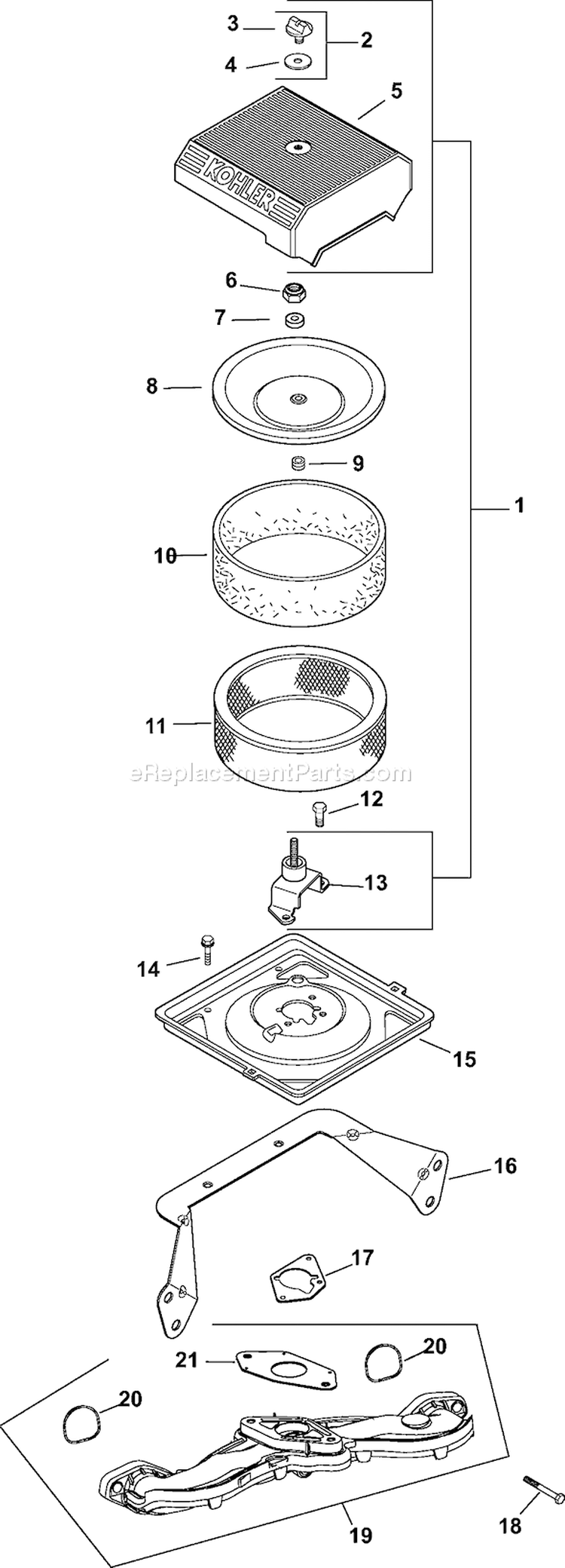 Page A Diagram and Parts List for CH680S-CH680-3016  Kohler Engine