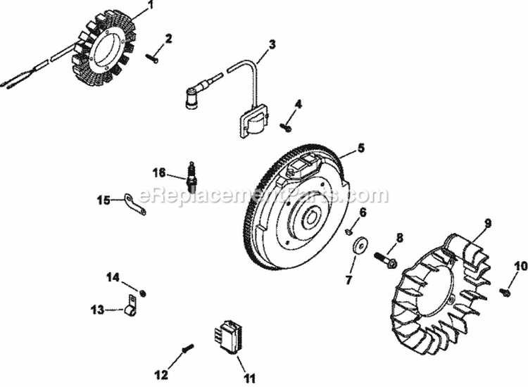 Page J Diagram and Parts List for CH730-0014  Kohler Engine