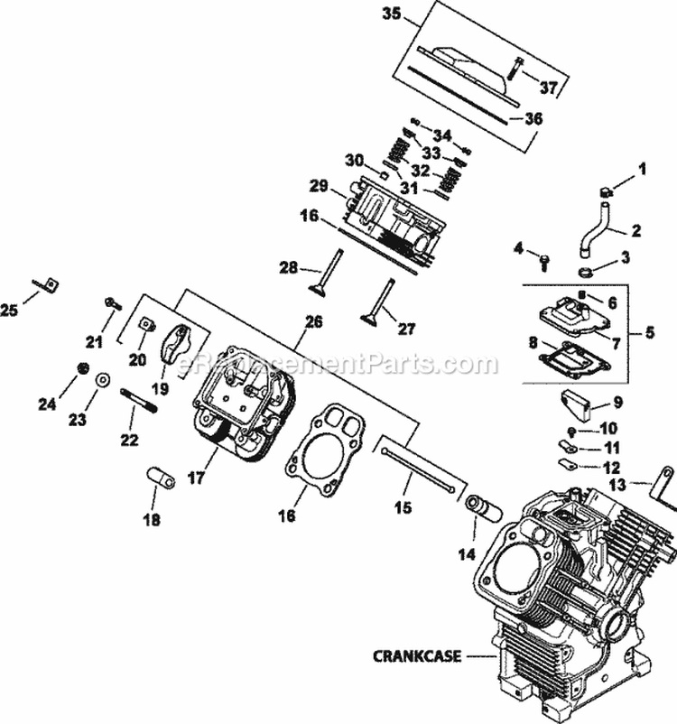 Page F Diagram and Parts List for CH730-0017  Kohler Engine
