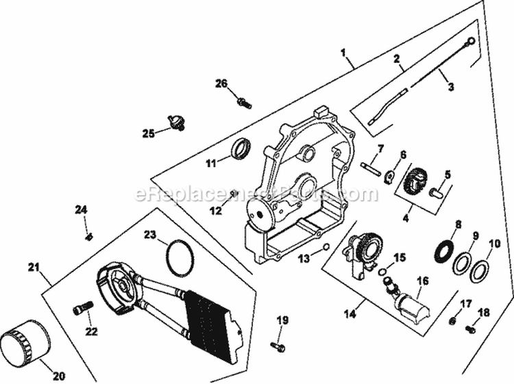 Page K Diagram and Parts List for CH25-68647  Kohler Engine