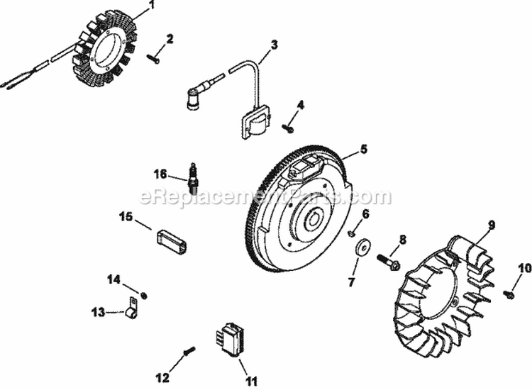 Page K Diagram and Parts List for CH730-0023  Kohler Engine