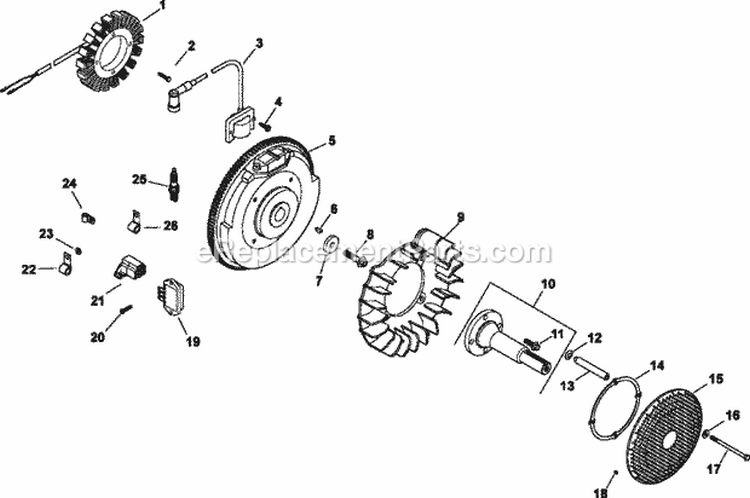 Page J Diagram and Parts List for CH730-0029  Kohler Engine