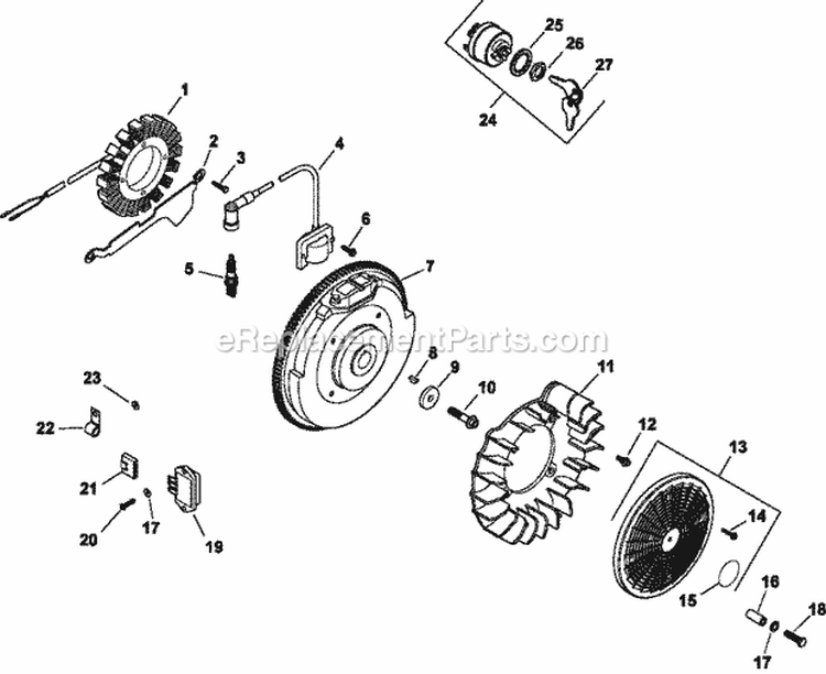 Page J Diagram and Parts List for CH730-0030  Kohler Engine