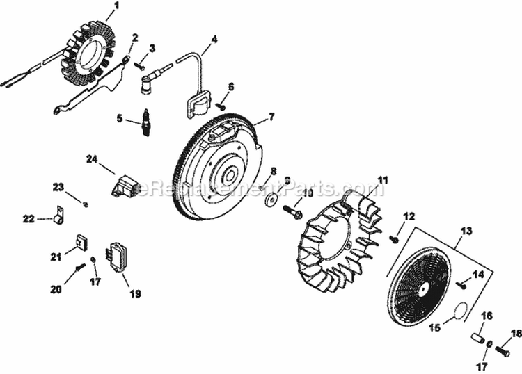 Page J Diagram and Parts List for CH20-64626  Kohler Engine