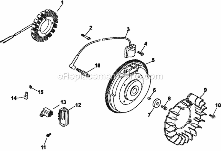 Page J Diagram and Parts List for CH730-0063  Kohler Engine