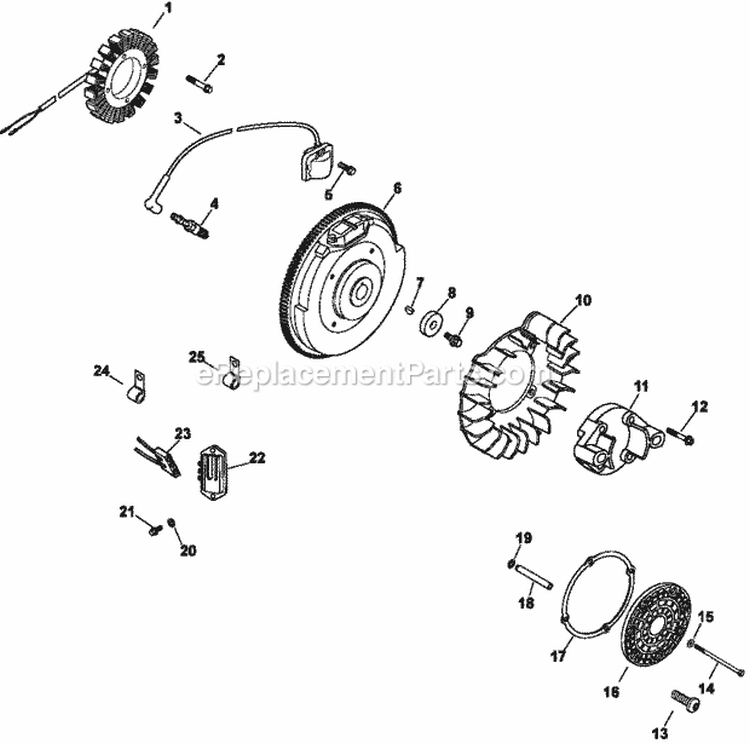 Page J Diagram and Parts List for CH730-0075  Kohler Engine