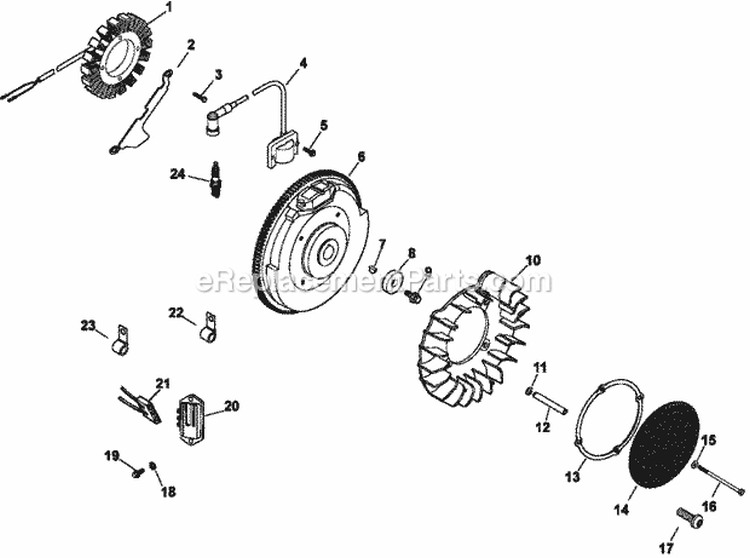 Page J Diagram and Parts List for CH730-0076  Kohler Engine