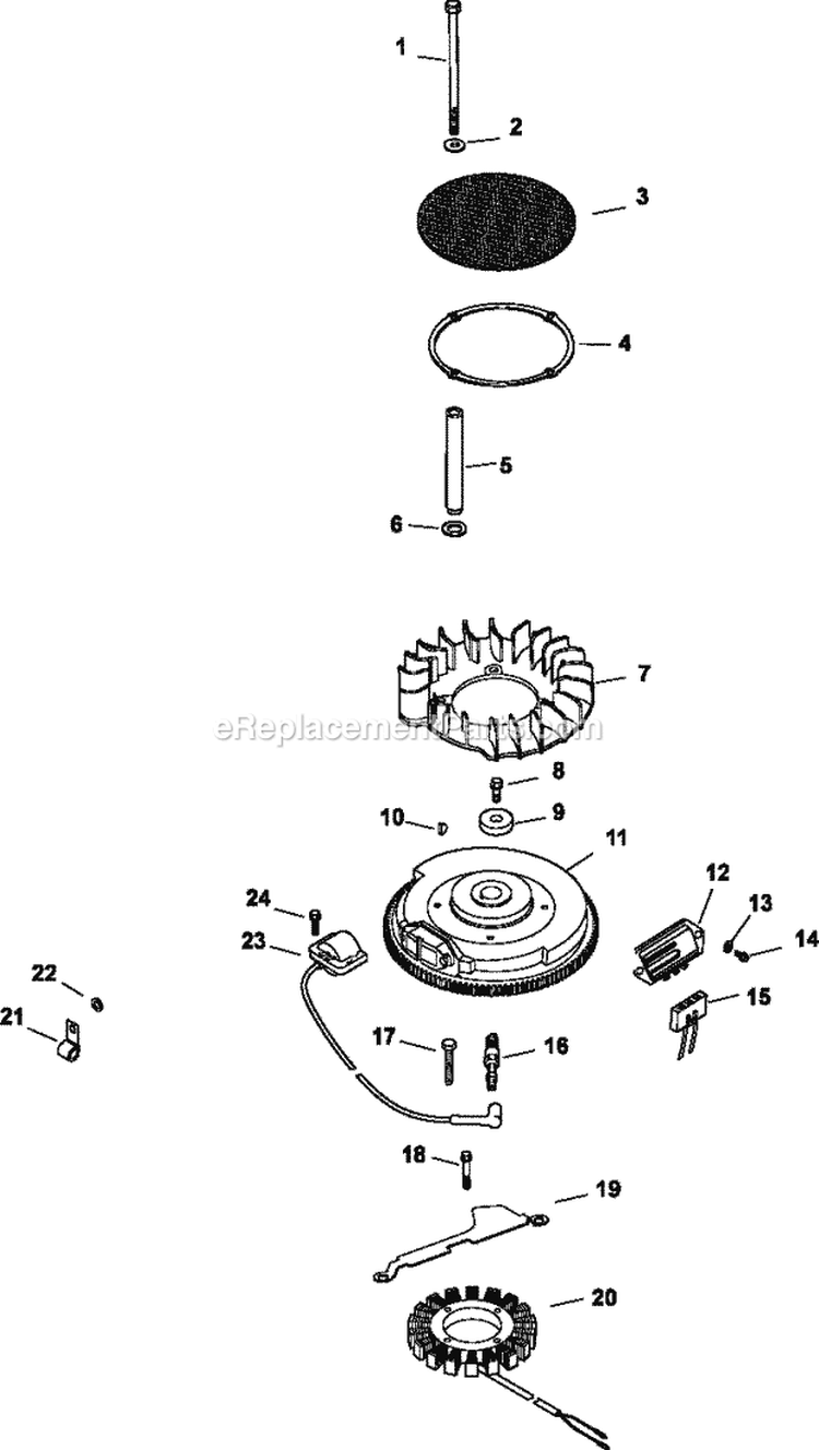 Page J Diagram and Parts List for CH730-0087  Kohler Engine