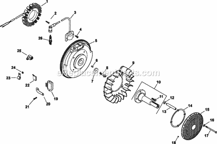 Page J Diagram and Parts List for CH730-0088  Kohler Engine