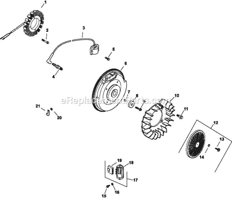 Page K Diagram and Parts List for CH730-0033  Kohler Engine