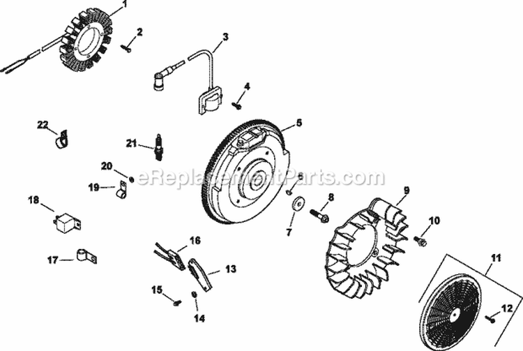 Page K Diagram and Parts List for CH730-0114  Kohler Engine