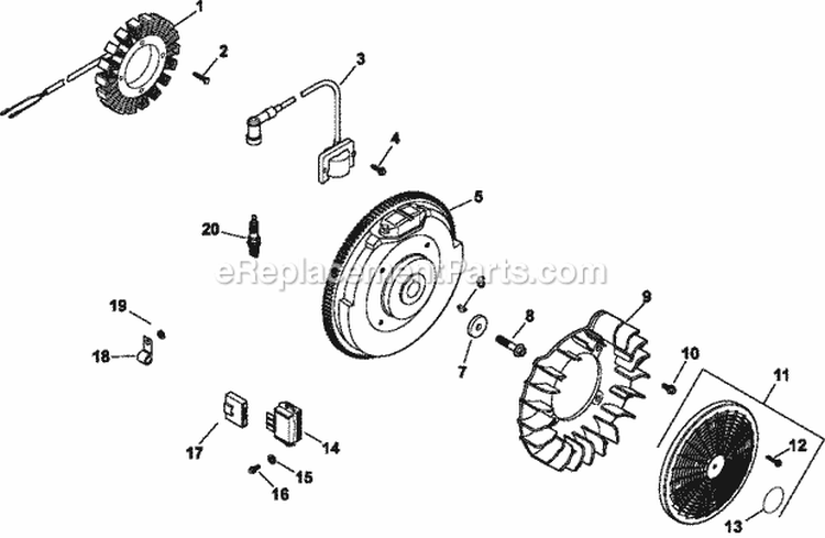 Page J Diagram and Parts List for CH730-0115  Kohler Engine