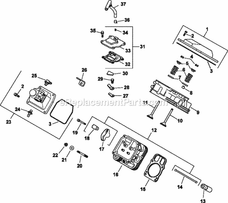 Page J Diagram and Parts List for CH25-68686  Kohler Engine