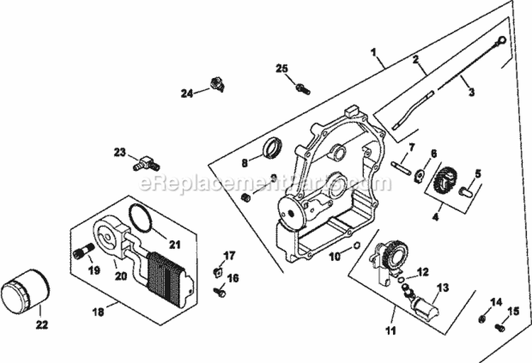 Page K Diagram and Parts List for CH25-68601  Kohler Engine