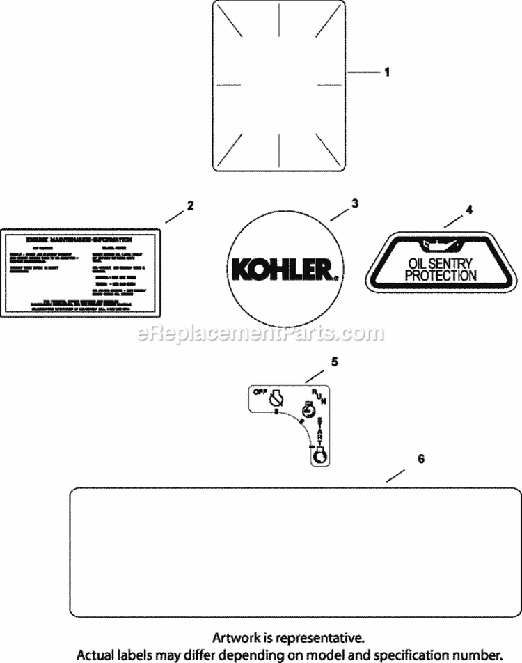 Page I Diagram and Parts List for CH25-68652  Kohler Engine