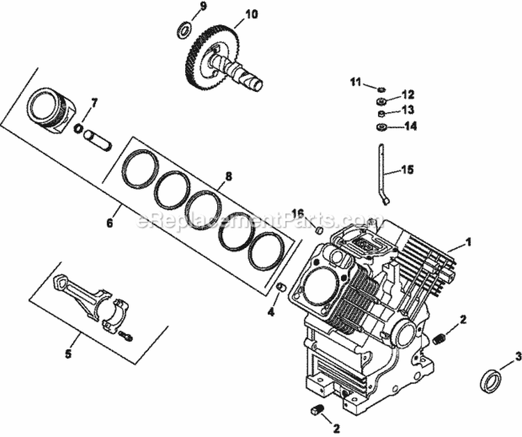 Page D Diagram and Parts List for CH730-0036  Kohler Engine