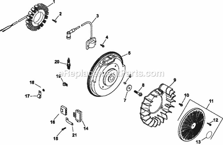 Page J Diagram and Parts List for CH730-0163  Kohler Engine