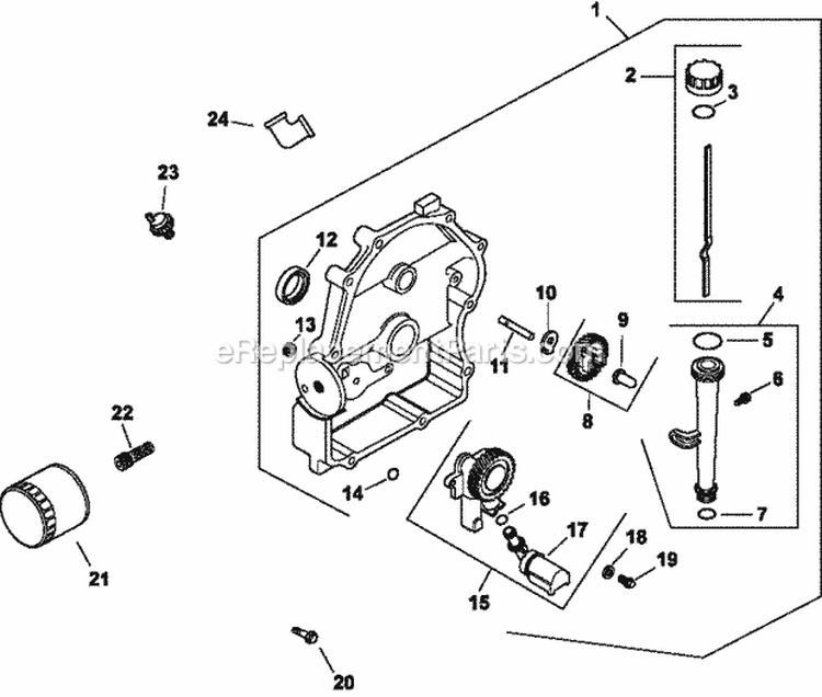 Page K Diagram and Parts List for CH20-64701  Kohler Engine