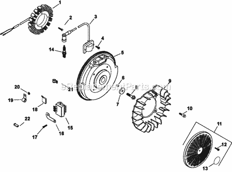 Page K Diagram and Parts List for CH730-0170  Kohler Engine