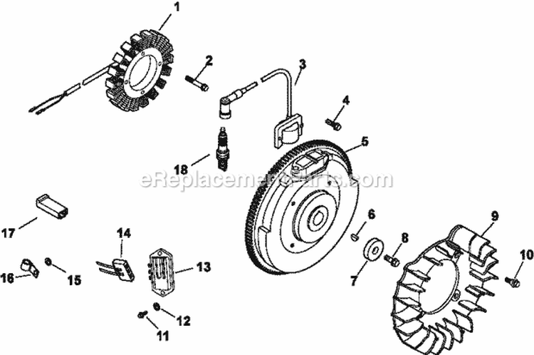 Page K Diagram and Parts List for CH730-0049  Kohler Engine