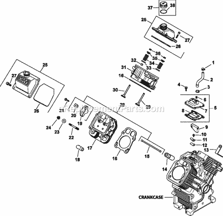 Page F Diagram and Parts List for CH25-68618  Kohler Engine