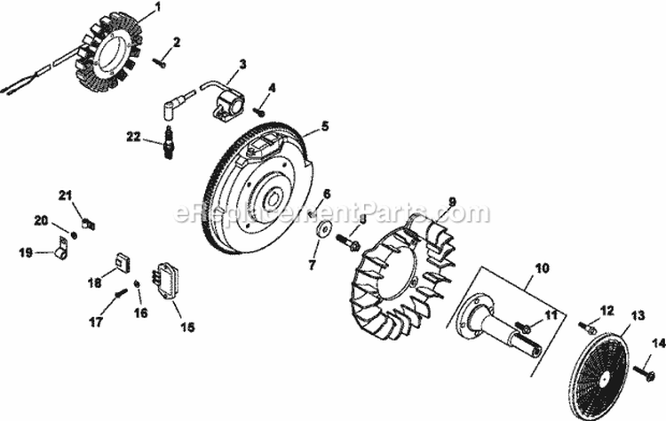 Page K Diagram and Parts List for CH20-64702  Kohler Engine
