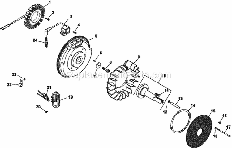 Page K Diagram and Parts List for CH730-0003  Kohler Engine