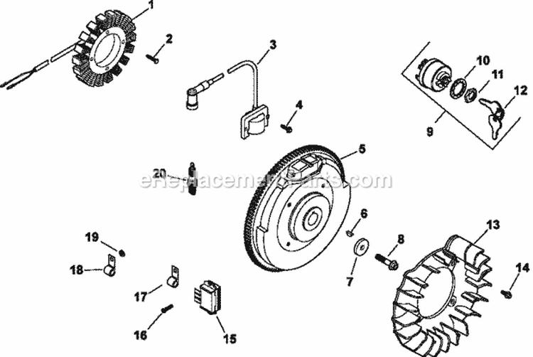 Page K Diagram and Parts List for CH730-0082  Kohler Engine