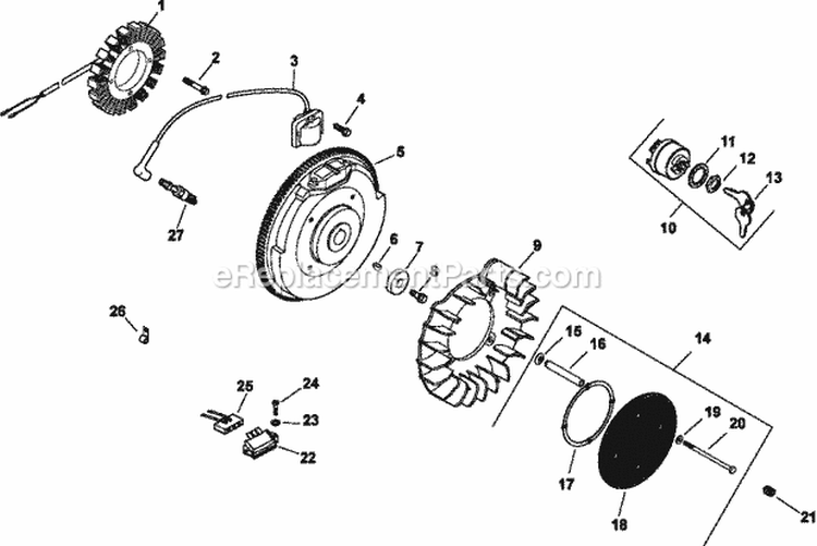 Page L Diagram and Parts List for CH730-0111  Kohler Engine