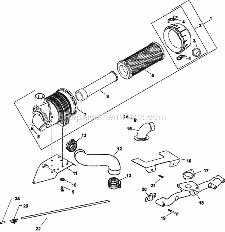 Page B Diagram and Parts List for CH730-3239  Kohler Engine