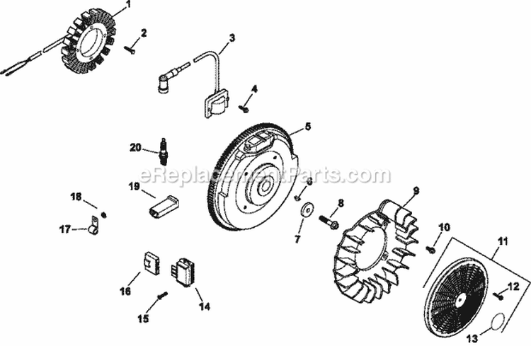 Page J Diagram and Parts List for CH730-0037  Kohler Engine