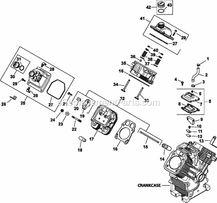 Page K Diagram and Parts List for CH730-0102  Kohler Engine