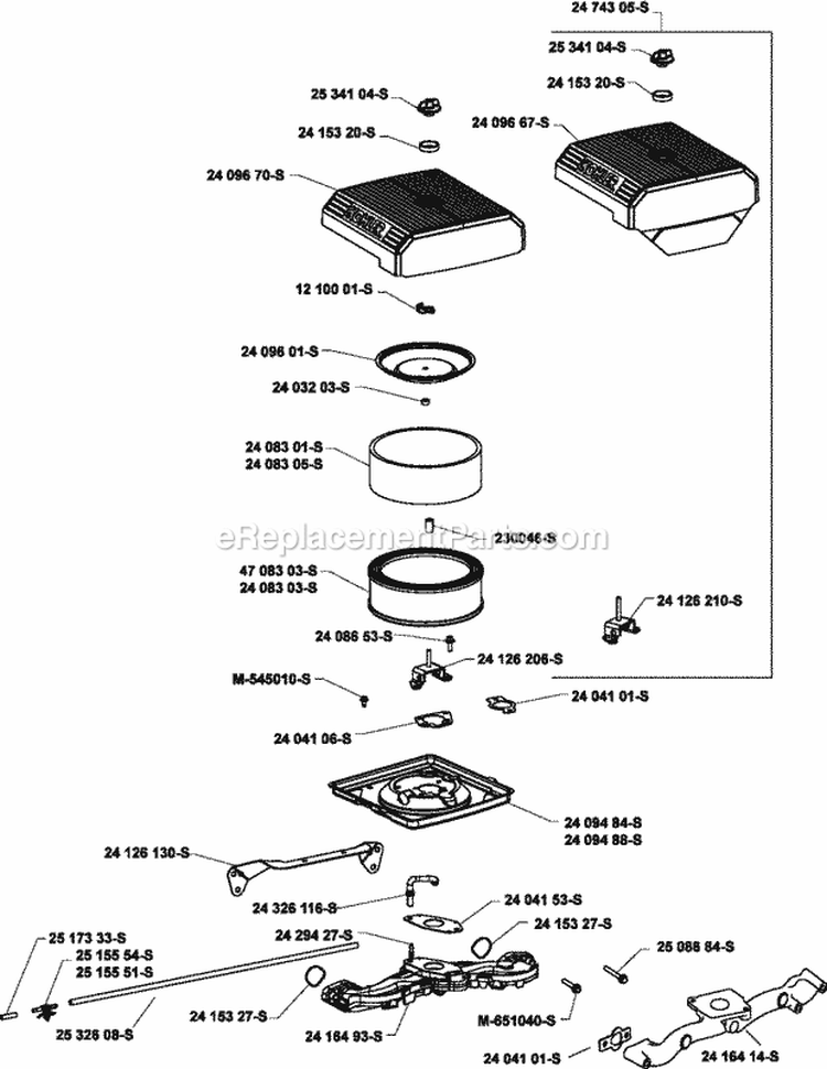 Page B Diagram and Parts List for CH730-3256  Kohler Engine