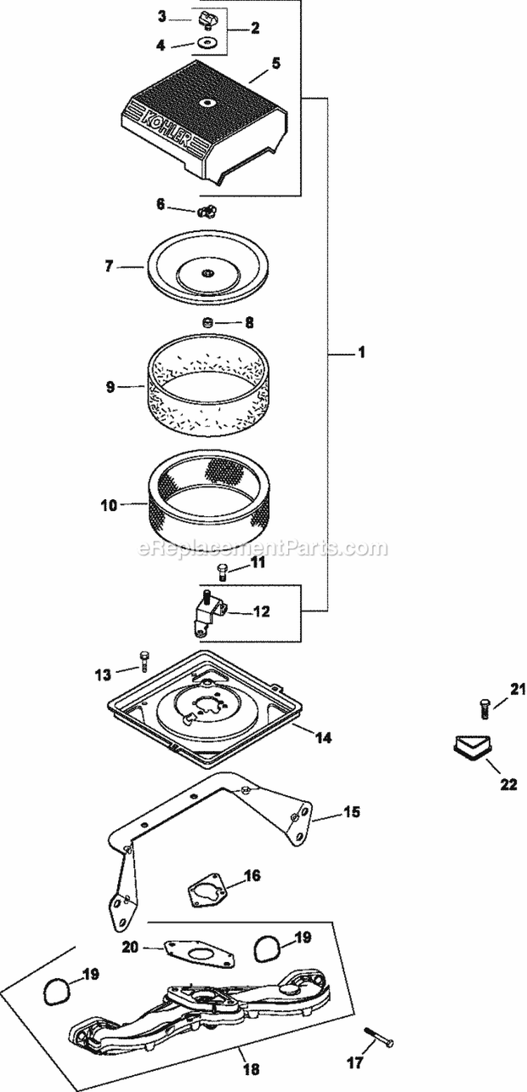 Page B Diagram and Parts List for CH730-3260  Kohler Engine