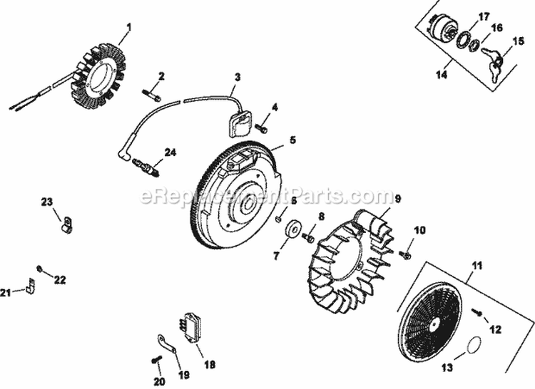 Page K Diagram and Parts List for CH730-3263  Kohler Engine