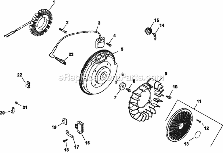 Page J Diagram and Parts List for CH730-3262  Kohler Engine
